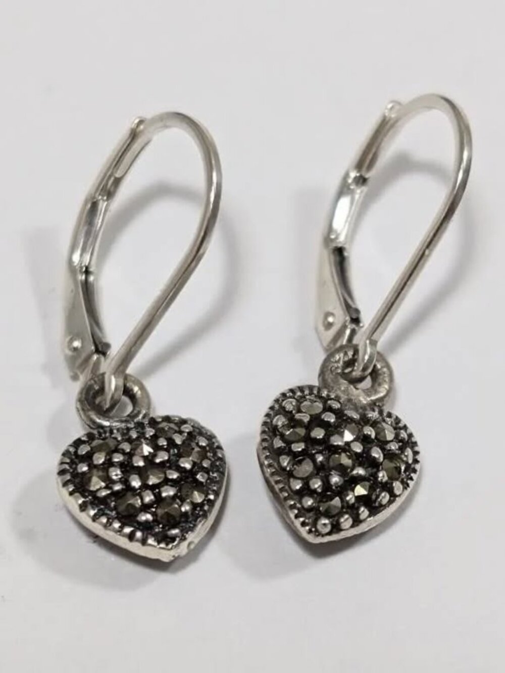 .925 Marcasite stone earrings